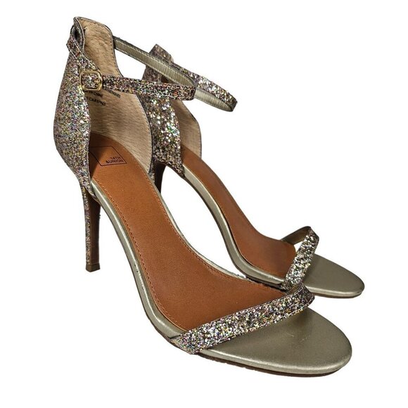 14th and Union Glittery Metallic Strappy Stiletto High Heel Sandals Women 9.5M - Picture 8 of 8